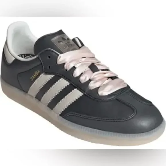 NWT Adidas Samba OG W Sneakers Black Pink Size Women’s 8.5 - Picture 2 of 13